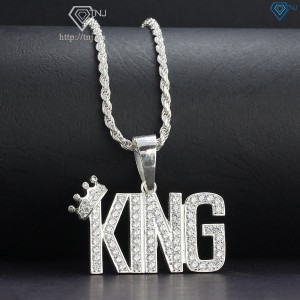 Dây chuyền bạc nam mặt chữ King đính đá DCA0101 - Trang sức TNJ