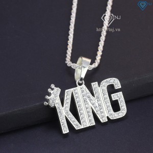 Dây chuyền bạc nam mặt chữ King đính đá DCA0101 - Trang sức TNJ