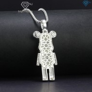 Dây chuyền bạc nam mặt hình gấu Bearbrick đính đá DCA0102
