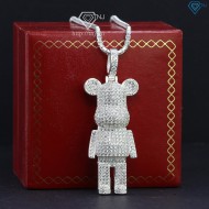 Dây chuyền bạc nam mặt hình gấu Bearbrick đính đá DCA0102