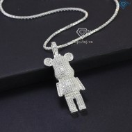 Dây chuyền bạc nam mặt hình gấu Bearbrick đính đá DCA0102