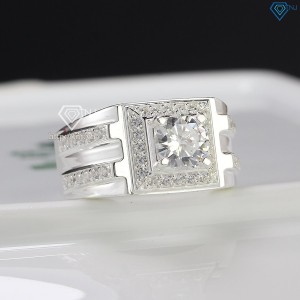 Nhẫn bạc nam đẹp mặt đá trắng sang trọng NNA0358 - Trang Sức TNJ