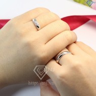 Nhẫn đôi bạc nhẫn cặp bạc đẹp đơn giản ND0098