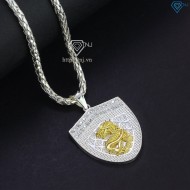 Dây chuyền bạc nam mặt hình rồng cá tính xi vàng tây DCA0003