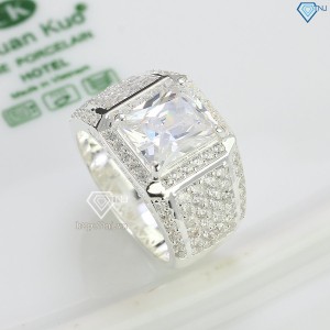 Nhẫn bạc nam mặt đá trắng sang trọng NNA0361 - Trang Sức TNJ