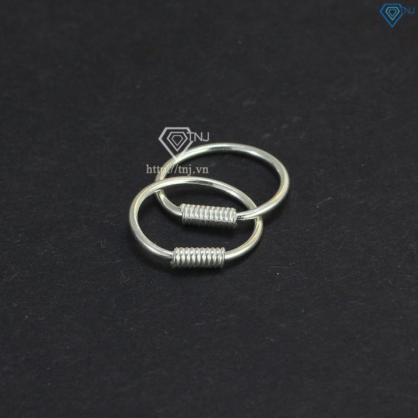 Bông tai khoen tròn lò xo cho nữ bằng bạc BTN0173 - Trang Sức TNJ