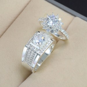 Nhẫn đôi bạc nhẫn cặp bạc đẹp thiết kế ND0484