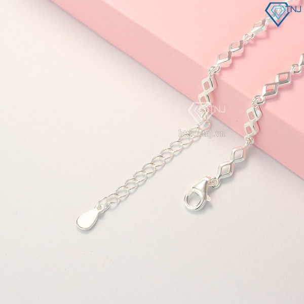 Quà noel cho người yêu lắc tay bạc nữ hình cỏ 4 lá may mắn LTN0173 - Trang Sức TNJ