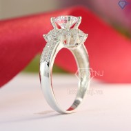 Quà noel cho người yêu nhẫn bạc nữ hình bông tuyết đính đá sang trọng NN0217