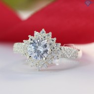 Quà noel cho người yêu nhẫn bạc nữ hình bông tuyết đính đá sang trọng NN0217