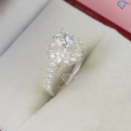 Quà giáng sinh cho người yêu nhẫn bạc nữ hoa hồng đính đá sang trọng NN0303 - Trang Sức TNJ