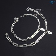 Quà giáng sinh cho người yêu vòng tay cặp đôi tình yêu bạc khắc tên theo yêu cầu LTD0033