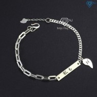 Quà giáng sinh cho người yêu vòng tay cặp đôi tình yêu bạc khắc tên theo yêu cầu LTD0033