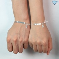 Quà giáng sinh cho người yêu vòng tay cặp đôi tình yêu bạc khắc tên theo yêu cầu LTD0033