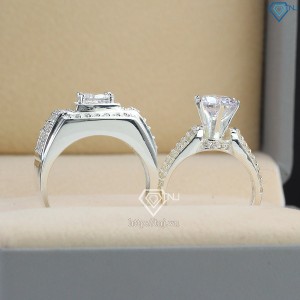 Quà noel cho người yêu nhẫn đôi bạc đẹp sang trọng ND0308- Trang sức TNJ
