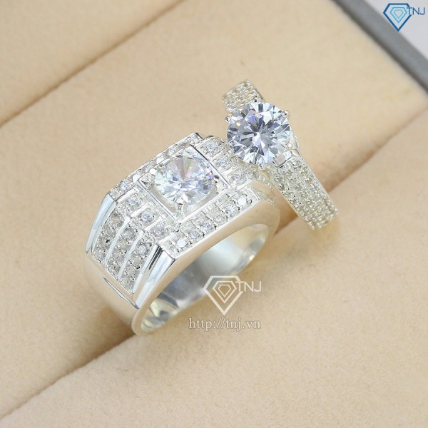 Quà noel cho người yêu nhẫn đôi bạc đẹp sang trọng ND0308- Trang sức TNJ