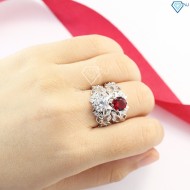 Nhẫn bạc nữ hoa hồng đính đá đẹp NN0153 - Trang Sức TNJ