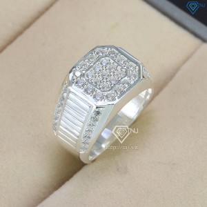 Nhẫn nam mặt vuông đính đá đơn giản NNA0368 - Trang Sức TNJ