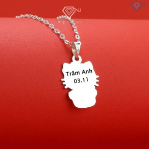 Quà Noel cho bé dây chuyền cho bé gái hình Hello Kitty khắc tên theo yêu cầu DTN0034 - Trang Sức TNJ