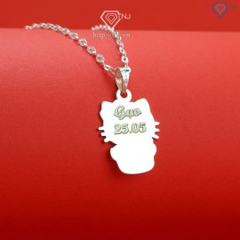 Quà tặng Noel cho bé dây chuyền trẻ em hình Hello Kitty khắc tên theo yêu cầu DTN0034 - Trang Sức TNJ