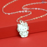 Quà tặng Noel cho bé dây chuyền trẻ em hình Hello Kitty khắc tên theo yêu cầu DTN0034 - Trang Sức TNJ