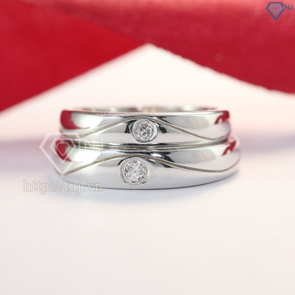 Nhẫn đôi bạc nhẫn cặp bạc đẹp đơn giản ND0309
