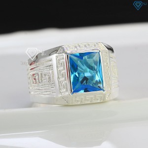 Nhẫn bạc nam mặt đá phong thủy xanh dương NNA0381 - Trang sức TNJ