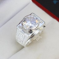 Nhẫn bạc nam đơn giản đính đá NNA0388 - Trang Sức TNJ