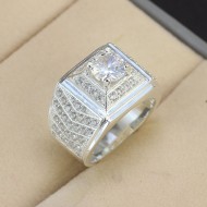 Nhẫn bạc nam mặt đá trắng tại Hà Nội NNA0389