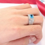 Nhẫn bạc nam đẹp mặt đá xanh dương sang trọng NNA0096