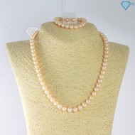 Quà tết cho mẹ bộ trang sức ngọc trai hồng sang trọng BTS0046 - Trang Sức TNJ