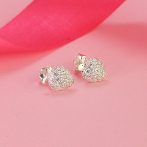 Bông tai bạc nữ quả dâu tây đính đá đẹp BTN0182