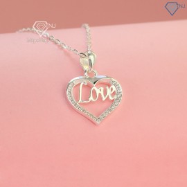 Dây chuyền bạc nữ mặt trái tim chữ Love đẹp DCN0635 - Trang Sức TNJ