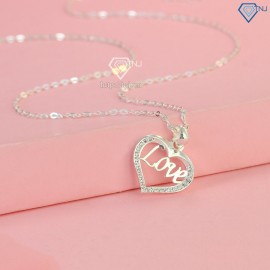 Dây chuyền bạc nữ mặt trái tim chữ Love đẹp DCN0635