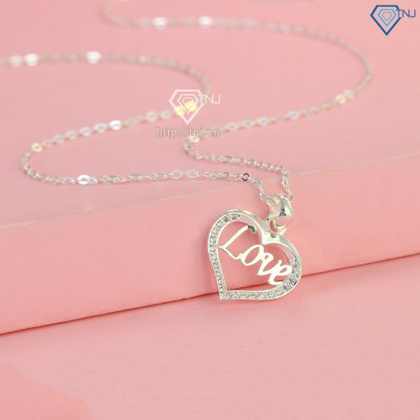 Dây chuyền bạc nữ mặt trái tim chữ Love đẹp DCN0635 - Trang Sức TNJ