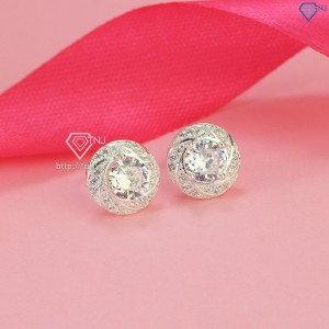 Quà tặng mẹ bông tai bạc nữ cao cấp đính đá đẹp BTN0183 - Trang Sức TNJ
