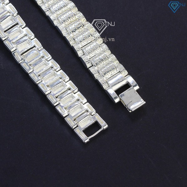 Lắc tay bạc nam kim tiền thiết kế dây đồng hồ cá tính LTA0063 - Trang Sức TNJ