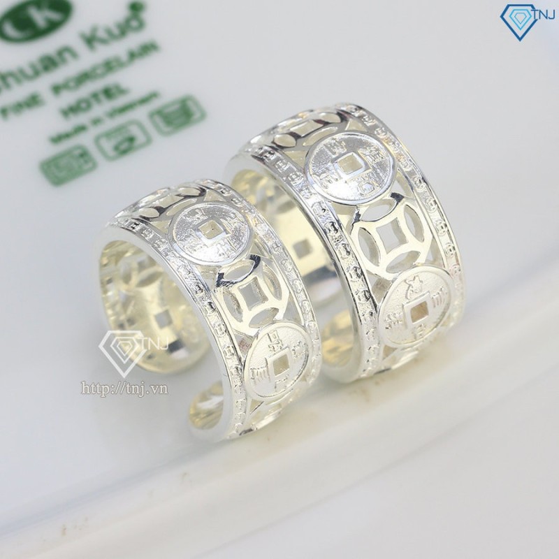 Nhẫn đôi bạc kim tiền bản to ND0488 - Trang sức TNJ