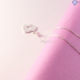 Dây chuyền bạc nữ hình đôi bàn chân tình yêu khắc tên theo yêu cầu DCN0345