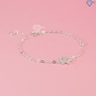 Quà valentine cho người yêu lắc tay bạc nữ bông hoa đá LTN0306