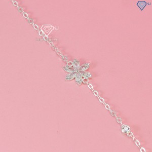 Quà valentine cho người yêu lắc tay bạc nữ bông hoa đá LTN0306