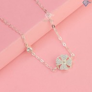 Quà valentine cho bạn gái lắc tay bạc nữ hình cỏ 4 xoay LTN0318 - Trang sức TNJ
