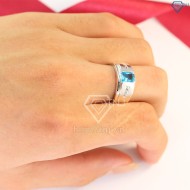 Nhẫn bạc nam đẹp mặt đá xanh dương sang trọng NNA0093