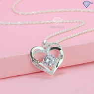 Quà 8 3 cho vợ dây chuyền bạc nữ khắc tên hình trái tim DCN0620 - Trang sức TNJ
