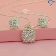 Quà 8 3 cho vợ bộ trang sức bạc đính đá sang trọng BTS0038- Trang Sức TNJ