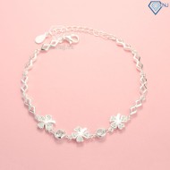 Quà 8 3 cho người yêu lắc tay bạc nữ hình cỏ 4 lá may mắn LTN0173