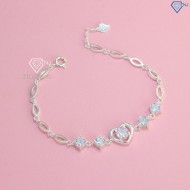 Quà 8 3 cho người yêu lắc tay hình trái tim cho nữ bằng bạc LTN0302 - Trang Sức TNJ