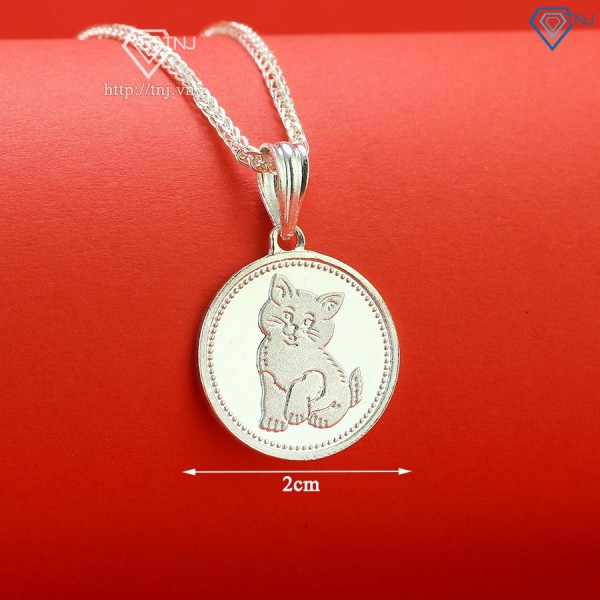 Dây chuyền bạc cho bé hình con mèo khắc tên DCT0106 - Trang Sức TNJ