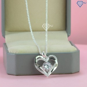 Quà sinh nhật cho người yêu dây chuyền bạc nữ khắc tên hình trái tim DCN0620 - Trang sức TNJ