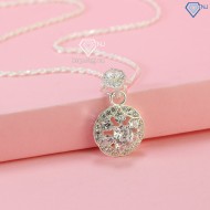 Quà valentine cho bạn gái dây chuyền bạc nữ cao cấp mặt tròn sang trọng DCN0528 - Trang sức TNJ